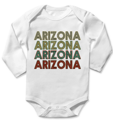 Retro America State Flag Vintage Arizona Long Sleeve Baby One-Piece
