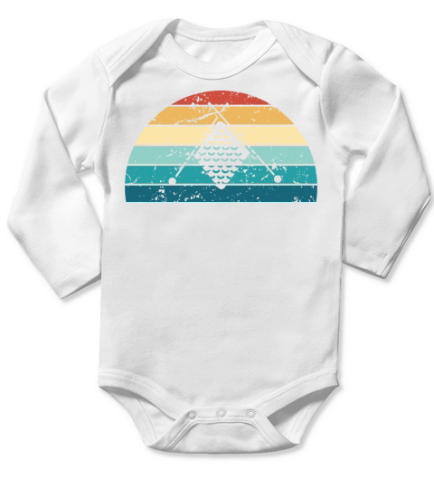 Retro Crocheting Sunset Vintage Knitting Sunrise Long Sleeve Baby One-Piece