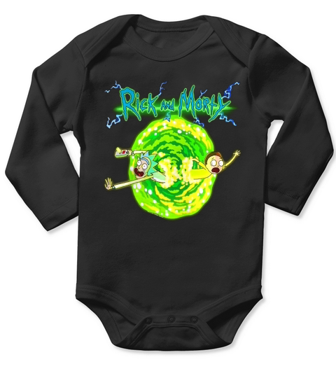 RICK &amp;amp; MORTY PORTAL GLOW LIGHTNING LOGO Long Sleeve Baby One-Piece