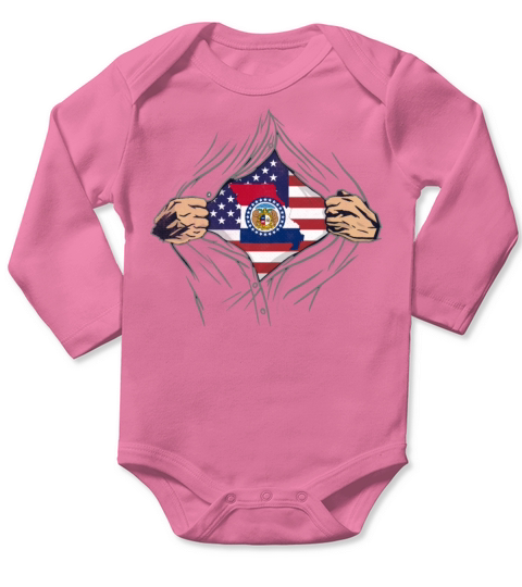 Rip Reveal America State Flag Missouri Long Sleeve Baby One-Piece
