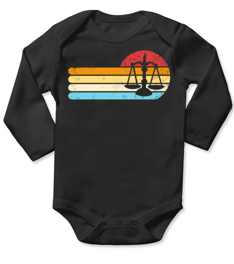 Scales Of Justice Lawyer Attorney Retro Lawyerjust Long Sleeve Baby One-Piece