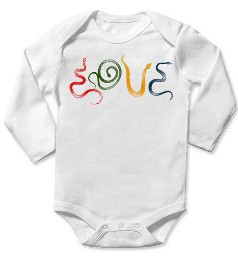 Snake Serpent Vintage Love Long Sleeve Baby One-Piece