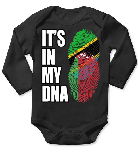 Tanzanian And Belarusian Vintage Heritage DNA Flag Long Sleeve Baby One-Piece