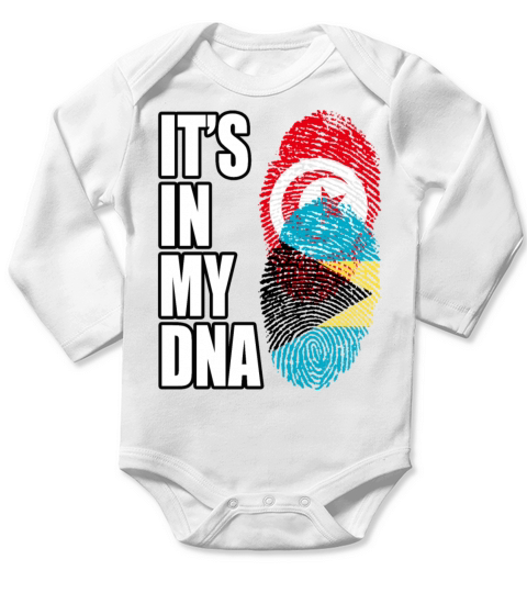 Tunisian And Bahamian Mix Heritage DNA Flag Long Sleeve Baby One-Piece