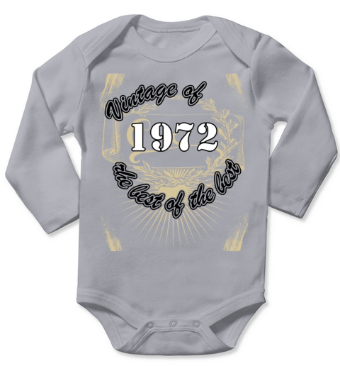Vintage 1972 Birthday Saying Retro 50 Years Long Sleeve Baby One-Piece