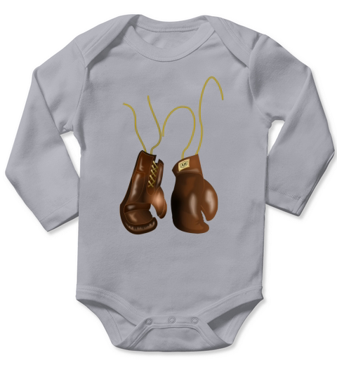 Vintage Leather Boxing Gloves T-Shirt Long Sleeve Baby One-Piece
