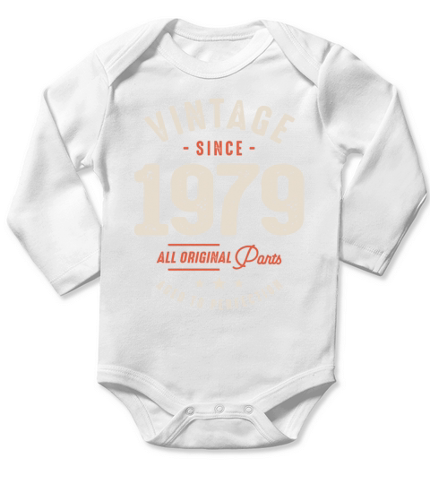 Vintage Since 1979 - 43rd Birthday Retro Long Sleeve Baby One-Piece