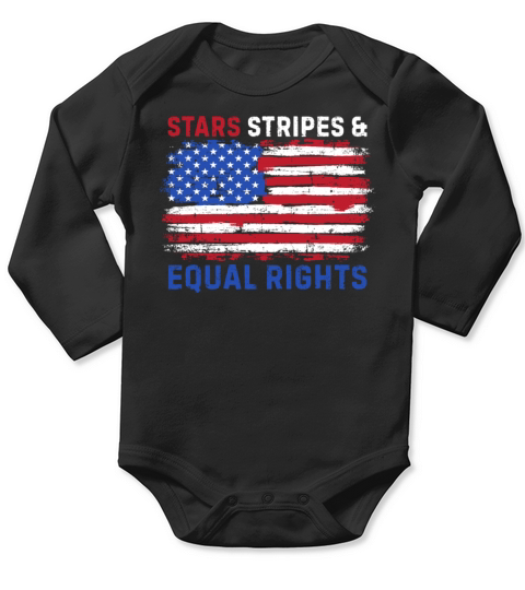 Vintage USA Flag x Stars Stripes Equal Rights Long Sleeve Baby One-Piece