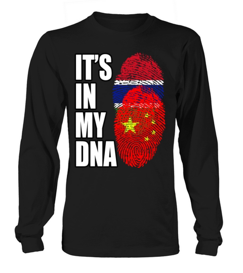 Gambian And Chinese Mix Heritage DNA Flag Long sleeved Unisex