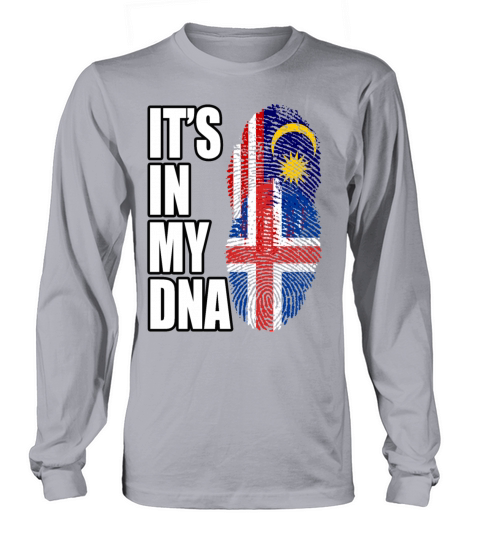 Malaysian And Icelandic Mix Heritage DNA Flag Long sleeved Unisex