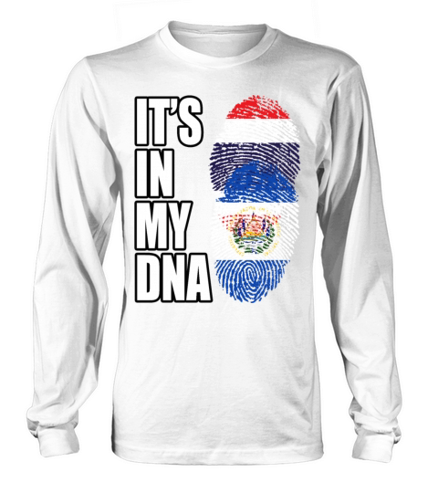 Thai And Salvadoran Vintage Heritage DNA Flag Long sleeved Unisex