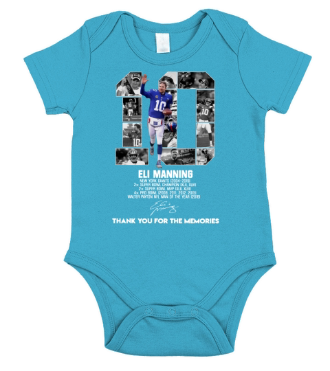 10 Eli Manning Thank You For The Memories Signature sh?t Short Sleeve Baby One-Piece