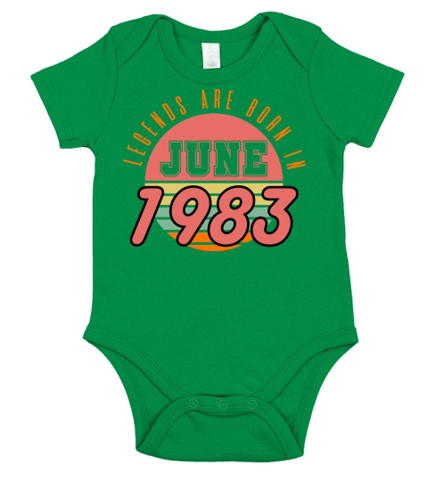 1983 vintage born in June gift Short Sleeve Baby One-Piece