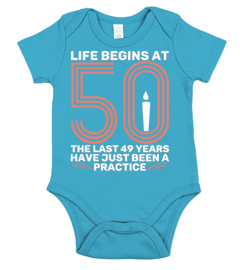 50th Birthday 50 Fifty Fiftieth Age Anniversary Short Sleeve Baby One-Piece