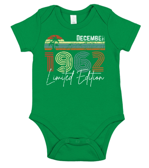 60 Years December 1962 Vintage Limited Edition Short Sleeve Baby One-Piece