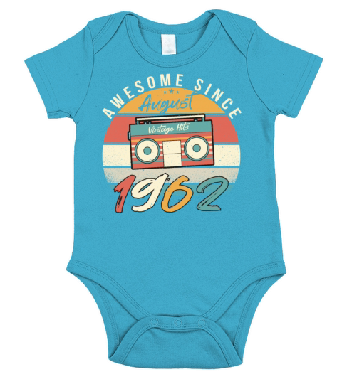 60th Birthday Of August 1962 Short Sleeve Baby One-Piece