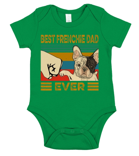 Best French Bulldog Dad Ever Vintage Dog Lovers shirt Short Sleeve Baby One-Piece