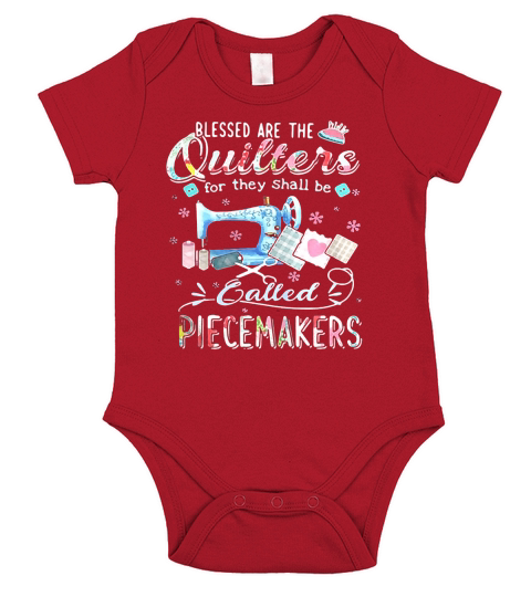 Blessed are the quilters for they shall be called piecemakers Short Sleeve Baby One-Piece
