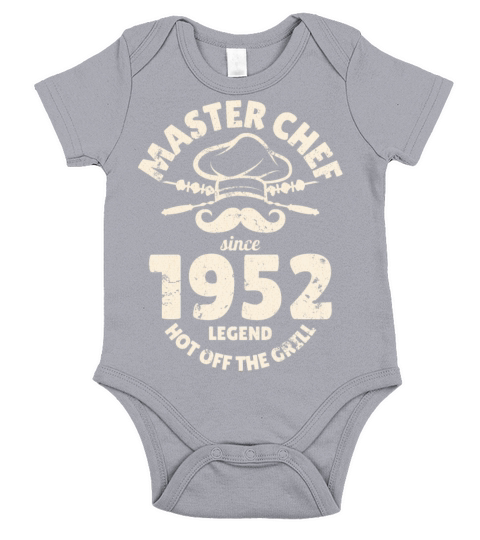 Born In 1952 BBQ Funny Grilling 70th Birthday Short Sleeve Baby One-Piece