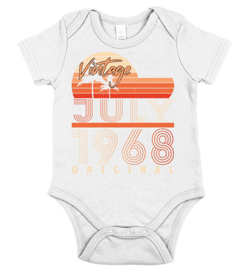 Born In 1968 In July Short Sleeve Baby One-Piece