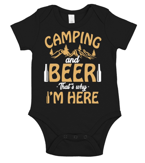 Camping and Beer Outdoor Mountains Hiking Vacation Short Sleeve Baby One-Piece