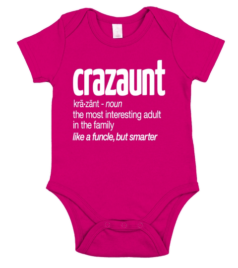 Crazaunt Crazy Aunt Tshirt Gift for Aunts Short Sleeve Baby One-Piece