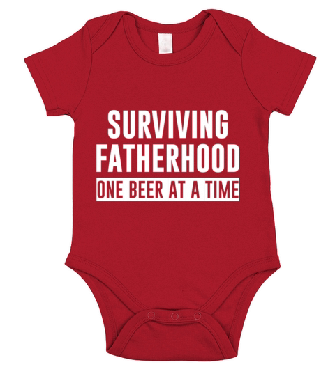 Dad Quote Surviving Fatherhood Funny Dad Short Sleeve Baby One-Piece