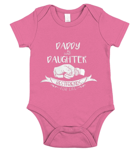 daddy daughter best friend for life shirt dad fist bump Short Sleeve Baby One-Piece
