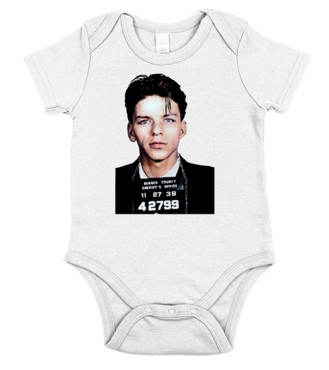Frank Sinatra Mugshot Colorized Classic Short Sleeve Baby One-Piece