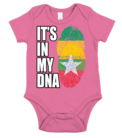 Gambian And Burmese Mix Heritage DNA Flag Short Sleeve Baby One-Piece