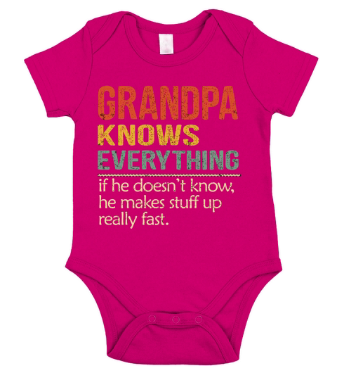 Grandpa Knows Everything Vintage 2020 Short Sleeve Baby One-Piece