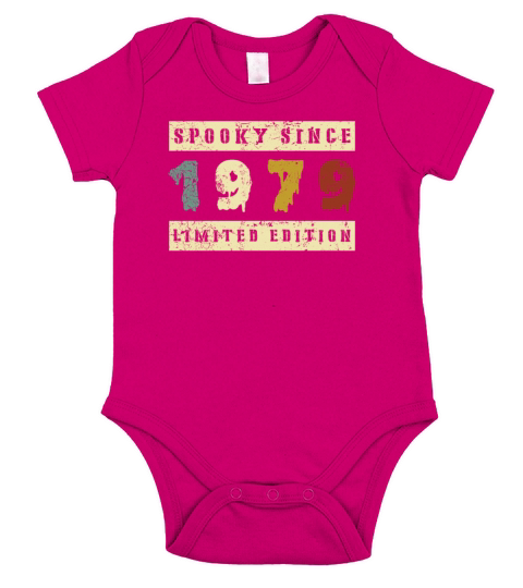 Halloween Spooky Since 1979 Retro Birth Year Short Sleeve Baby One-Piece