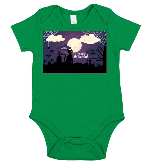 Happy Scary Halloween vector Short Sleeve Baby One-Piece