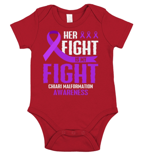 Her Fight Is My Fight Chiari Malformation Purple Awareness shirt Short Sleeve Baby One-Piece