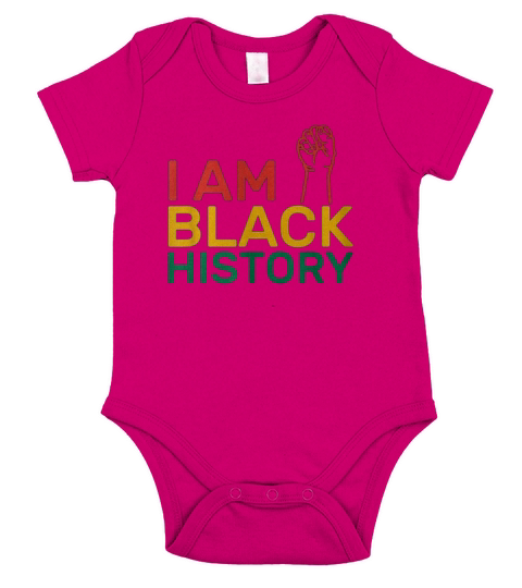 I AM BLACK HISTORY Heritage Black History Month Short Sleeve Baby One-Piece