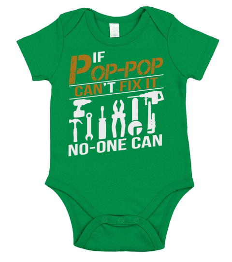 IF POP-POP CANT FIX IT NO ONE CAN SHIRT GRANDPA GIFT TSHIRT Short Sleeve Baby One-Piece