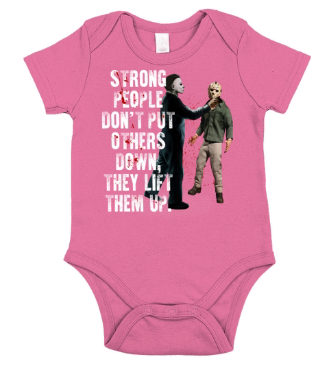 Jason Voorhees and  Michael Myers Strong people dont put others down they lift them up Short Sleeve Baby One-Piece