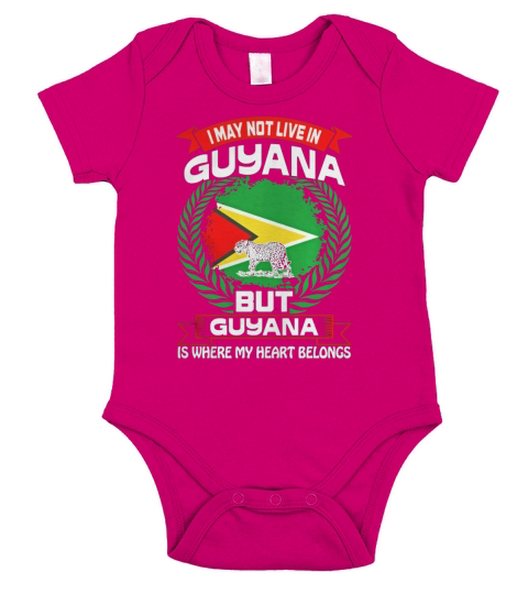 La Guyane est où mon coeur appartient pays Tshirt Hoodie Short Sleeve Baby One-Piece