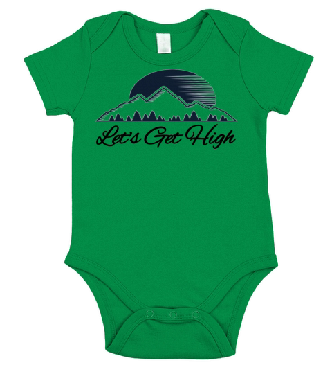 Lets Get High Skiing Hiking Mountain Climbing Ski Short Sleeve Baby One-Piece