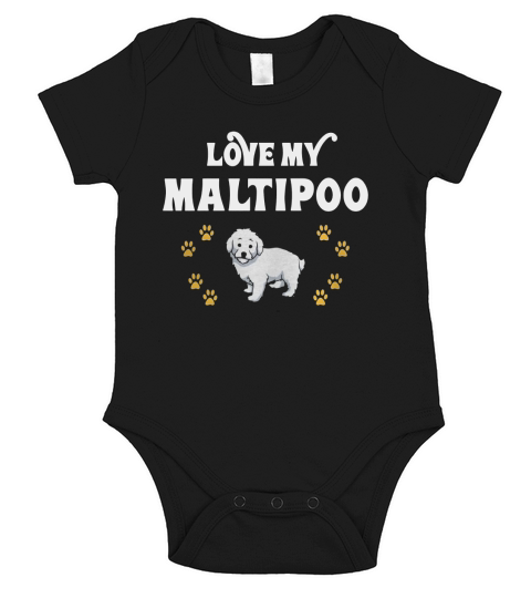 Love My Maltipoo Cute Owner Gift T-Shirt Short Sleeve Baby One-Piece