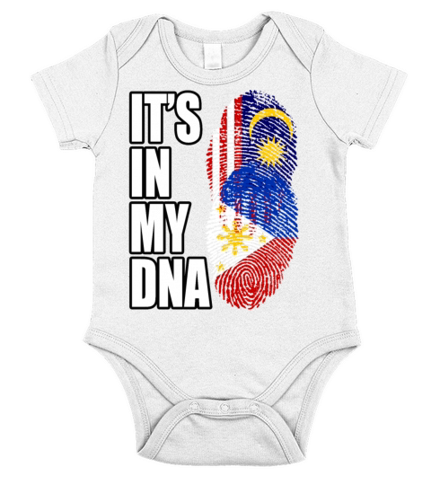 Malaysian And Filipino Mix Heritage DNA Flag Short Sleeve Baby One-Piece