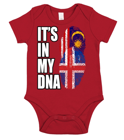 Malaysian And Icelandic Mix Heritage DNA Flag Short Sleeve Baby One-Piece