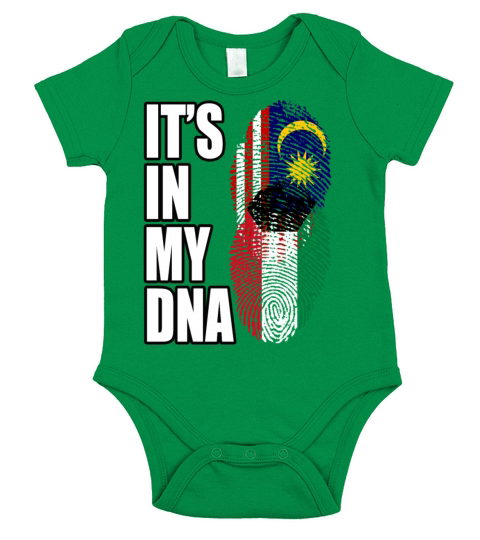 Malaysian And Kuwaiti Mix Heritage DNA Flag Short Sleeve Baby One-Piece