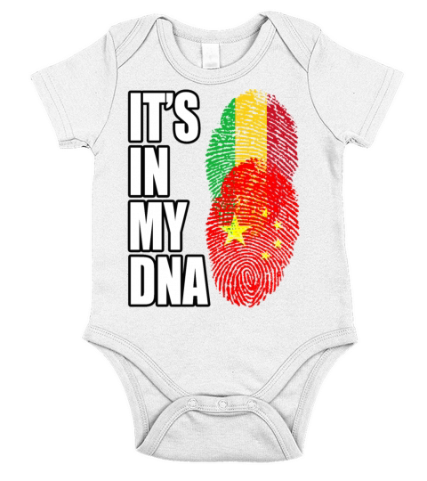 Malian And Chinese Mix Heritage DNA Flag Short Sleeve Baby One-Piece
