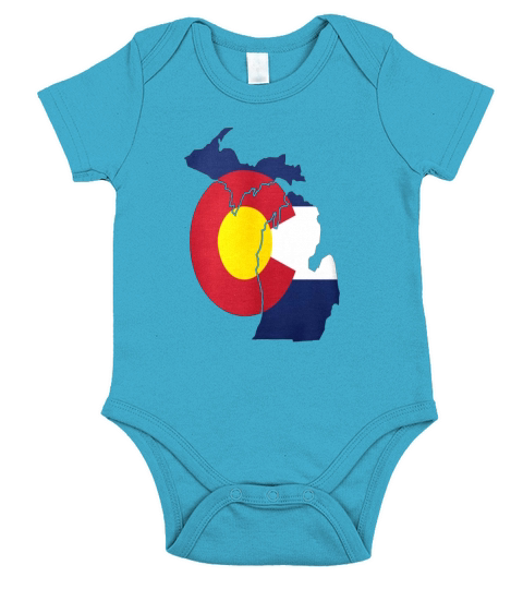 Michigan Colorado Funny Pride Flag Apparel Kids Shirts Short Sleeve Baby One-Piece