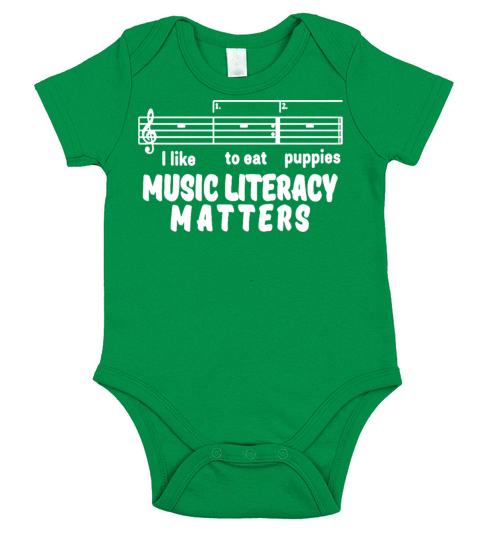 Music Literacy Matters I like To Eat Puppies Short Sleeve Baby One-Piece