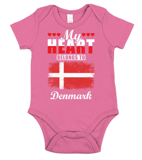 My Heart Belongs to Denmark Short Sleeve Baby One-Piece
