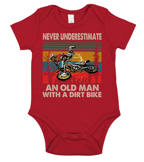 Never underestimate an old man with a dirt bike vintage shirt Short Sleeve Baby One-Piece