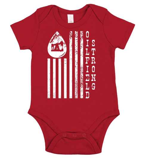Oilfield Strong T-Shirt American Flag Pump Jack Distressed Short Sleeve Baby One-Piece