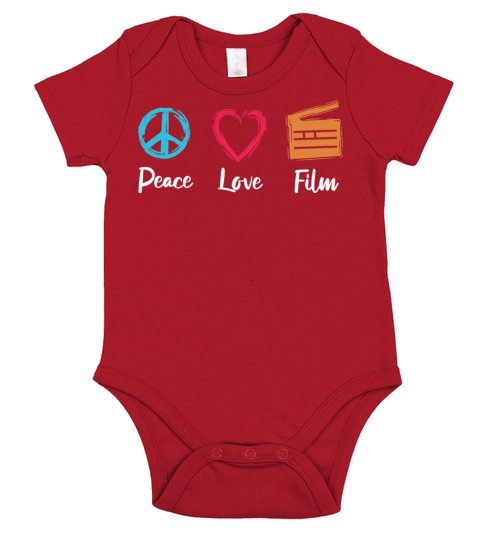 Peace Love Film Short Sleeve Baby One-Piece